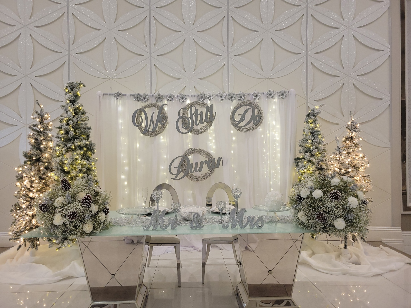 Backdrop with Lights and Curtains